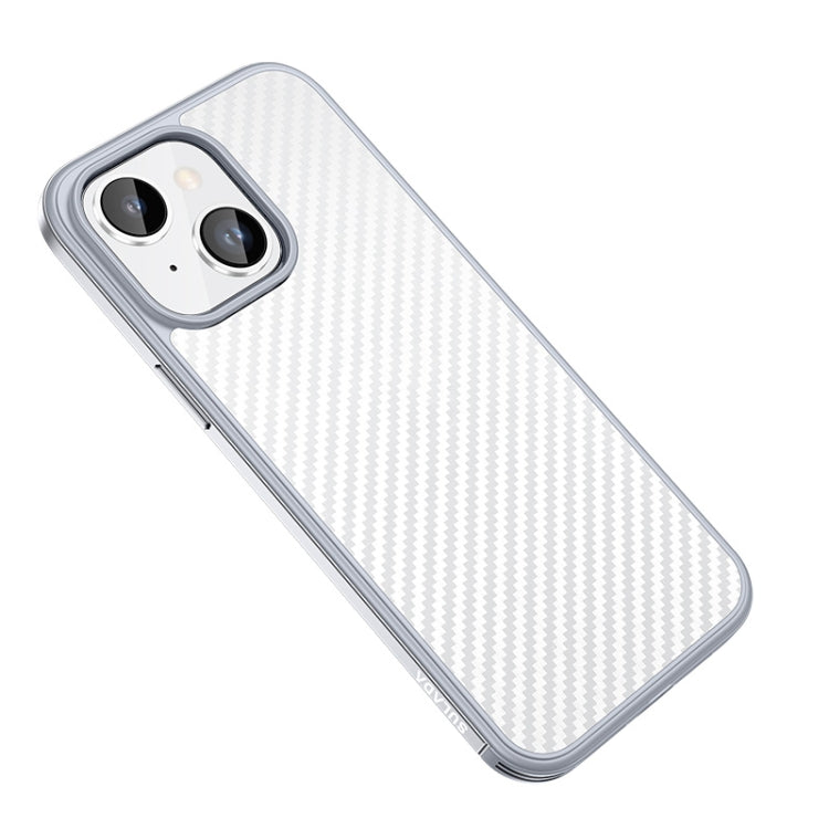 For iPhone 14 Plus SULADA Carbon Fiber Textured Shockproof Metal + TPU Frame Case(Silver) - iPhone 14 Plus Cases by SULADA | Online Shopping South Africa | PMC TechLife | Buy Now Pay Later Mobicred