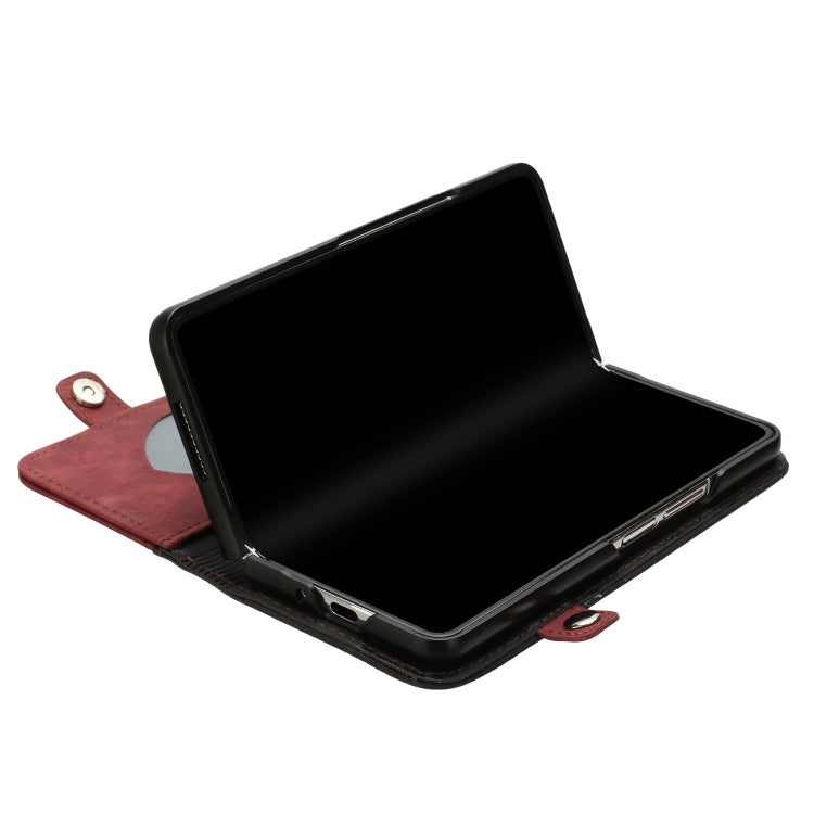 For Samsung Galaxy Z Fold 4 5G Side Buckle Double Fold Leather Phone Case(Red) - free shipping - PMC TechLife - Order now!