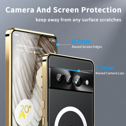 For Google Pixel 7 Pro MagSafe Magnetic Frosted Metal Phone Case(Gold) - Google Cases by PMC Jewellery | Online Shopping South Africa | PMC Jewellery