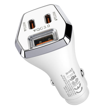 ACC-319PD 45W USB+Dual Type-C Fast Charge Car Charger(White) - Car Charger by PMC Jewellery | Online Shopping South Africa | PMC Jewellery