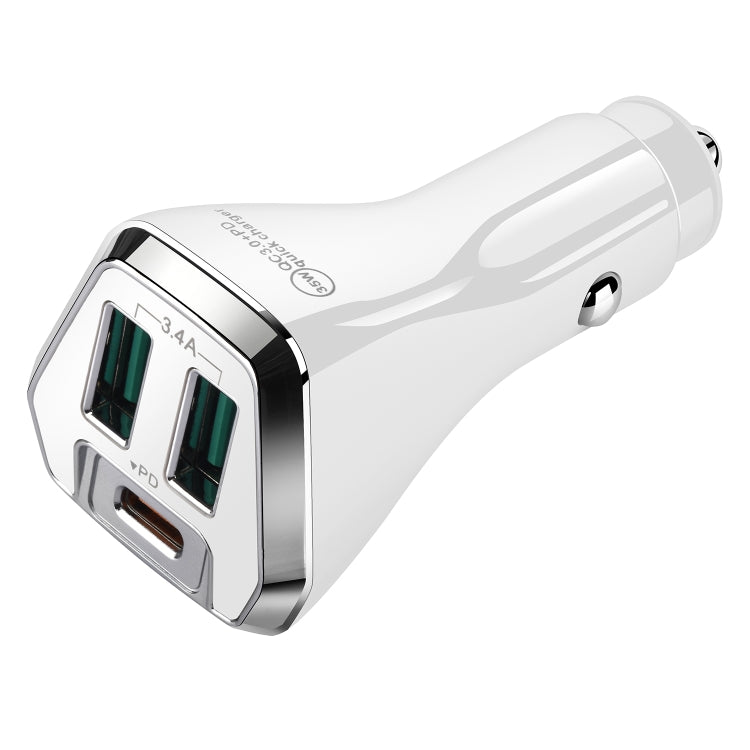 ACC-320PD 35W Dual USB+USB-C/Type-C Fast Charge Car Charger(White) - Car Charger by PMC Jewellery | Online Shopping South Africa | PMC Jewellery