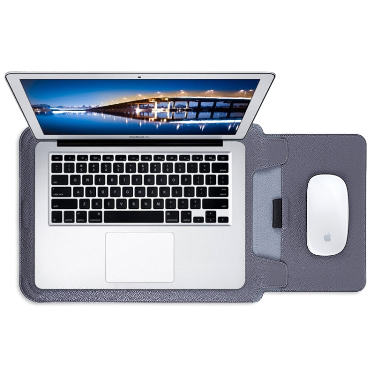 For MacBook 12 / 14 inch PU Leather 4 in 1 Laptop Bag with Functional Bracket(Black) - free shipping - PMC TechLife - Order now!