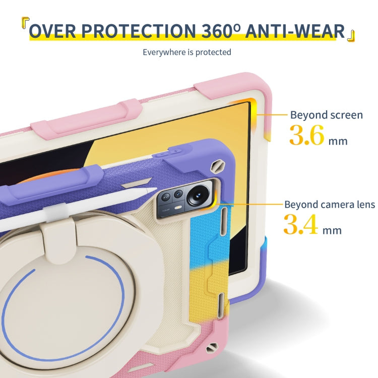 For Xiaomi Pad 5 Pro 12.4 Armor Contrast Color Silicone + PC Tablet Case(Colorful Green) - Mi Pad 5 Pro 12.4 Case by PMC TechLife | Online Shopping South Africa | PMC TechLife