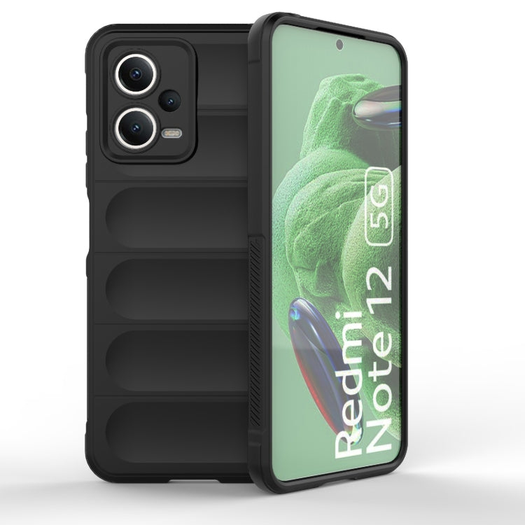 For Xiaomi Redmi Note 12 5G /  Note 12 5G India Magic Shield TPU + Flannel Phone Case(Black) - free shipping - PMC TechLife - Order now!