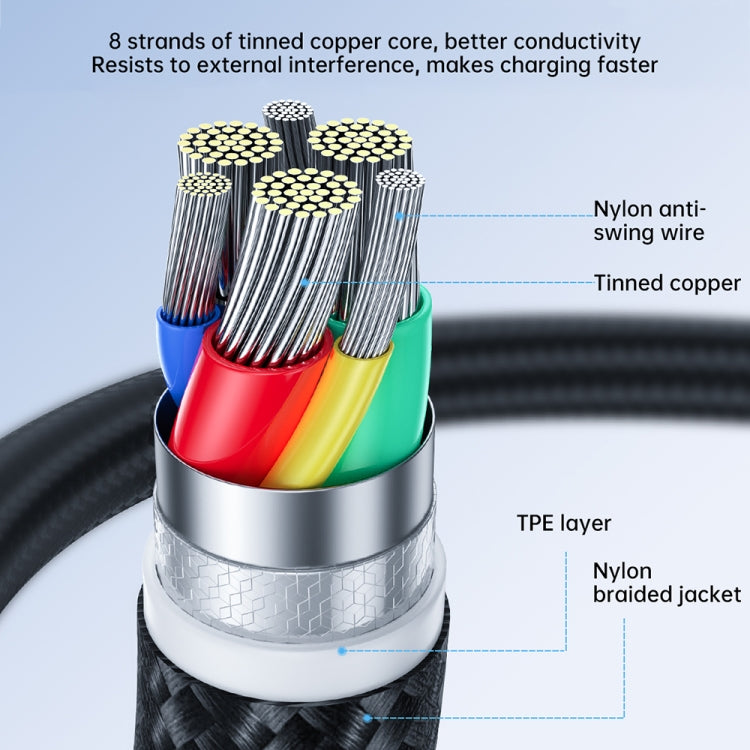 JOYROOM 2.4A USB to 8 Pin Surpass Series Fast Charging Data Cable, Length:0.25m(Black) - Normal Style Cable by JOYROOM | Online Shopping South Africa | PMC Jewellery