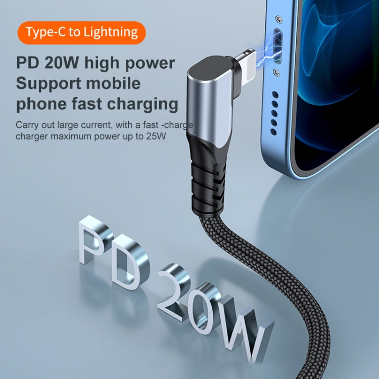 ADC-009 20W USB-C/Type-C to 8 Pin Double Elbow Data Cable, Length:0.4m - 2 in 1 Cable by PMC Jewellery | Online Shopping South Africa | PMC Jewellery