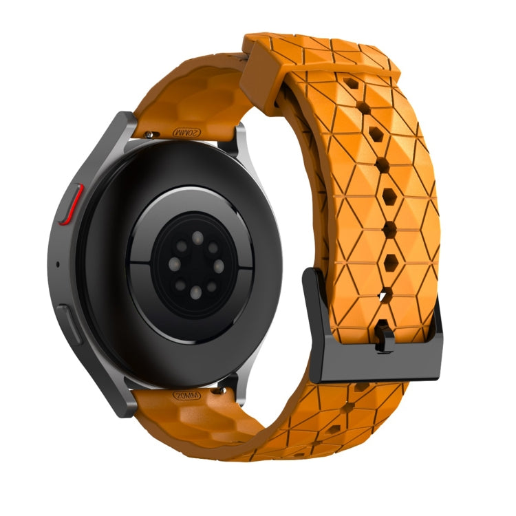 20mm Football Texture Silicone Watch Band(Amber Yellow) - free shipping - PMC TechLife - Order now!