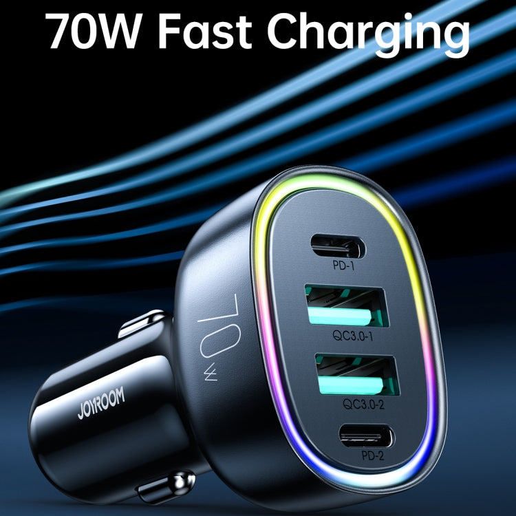 JOYROOM JR-CL29  70W 4-Port USB + Type-C Car Charger(Black) - Car Charger by JOYROOM | Online Shopping South Africa | PMC Jewellery