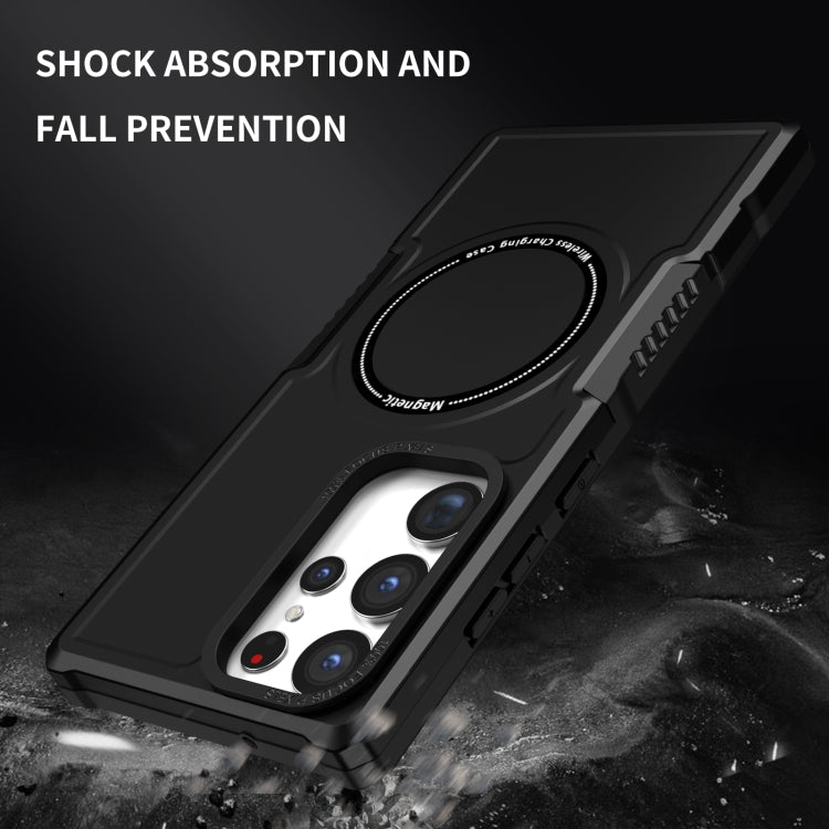 For Samsung Galaxy S23 Ultra 5G MagSafe Shockproof Armor Phone Case(Black) - Galaxy S23 Ultra 5G Cases by PMC TechLife | Online Shopping South Africa | PMC TechLife