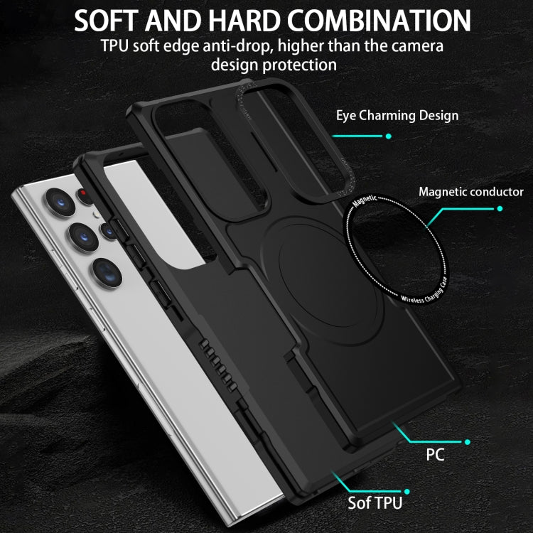 For Samsung Galaxy S23 Ultra 5G MagSafe Shockproof Armor Phone Case(Black) - Galaxy S23 Ultra 5G Cases by PMC TechLife | Online Shopping South Africa | PMC TechLife