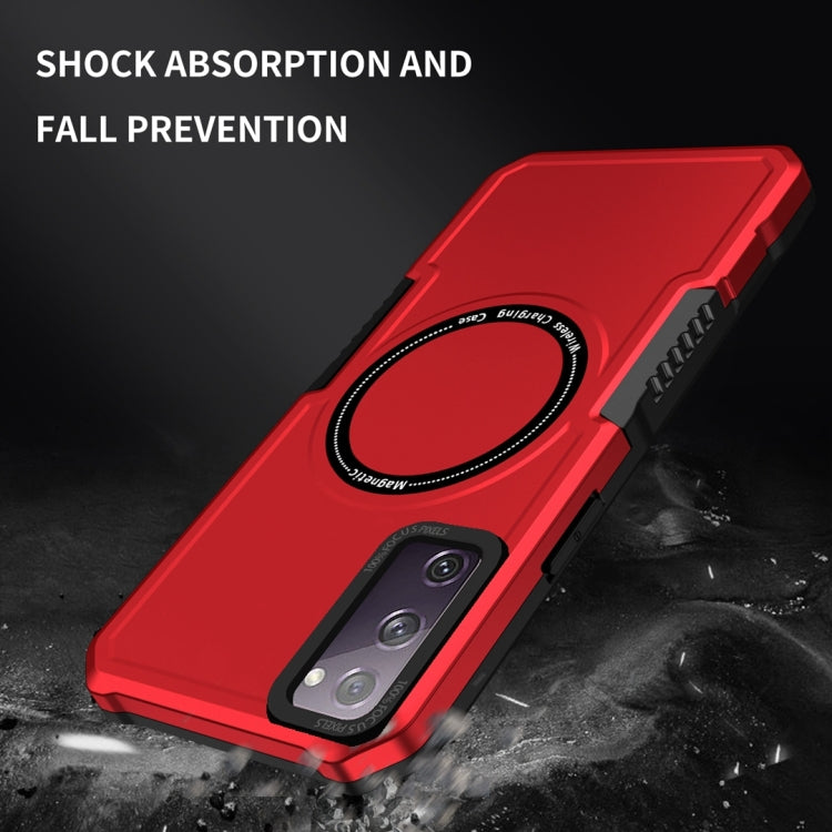 For Samsung Galaxy S20 FE MagSafe Shockproof Armor Phone Case(Red) - Galaxy S20 FE Cases by PMC TechLife | Online Shopping South Africa | PMC TechLife