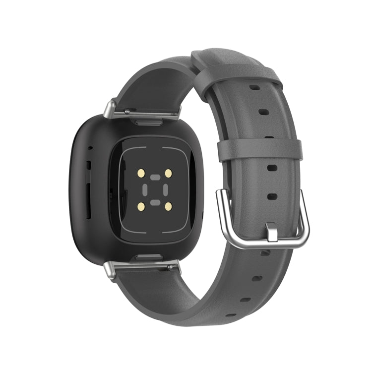For Fitbit Versa 3 / Sense Genuine Leather Watch Band(Grey) - free shipping - PMC TechLife - Order now!
