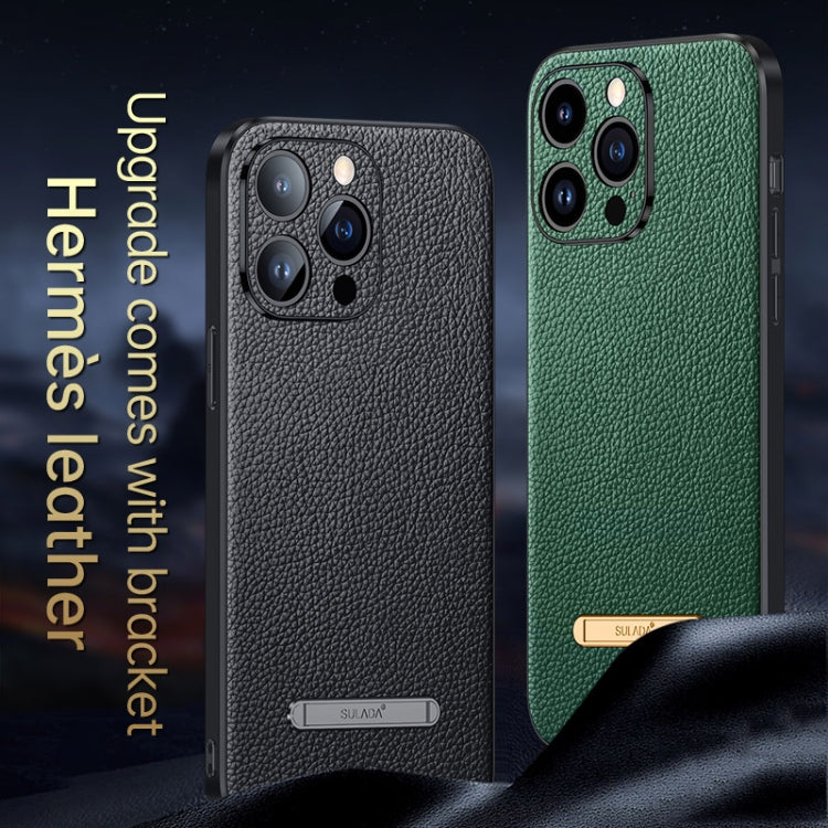 For iPhone 14 Pro SULADA Famous Artisan Series Litchi Leather PC + TPU Phone Case(Red) - iPhone 14 Pro Cases by SULADA | Online Shopping South Africa | PMC TechLife