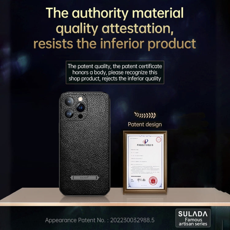 For iPhone 14 Plus SULADA Invisible Bracket Leather Back Cover Phone Case(Blue) - iPhone 14 Plus Cases by SULADA | Online Shopping South Africa | PMC TechLife | Buy Now Pay Later Mobicred