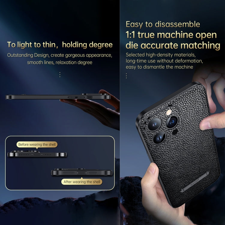 For iPhone 14 Pro SULADA Invisible Bracket Leather Back Cover Phone Case(Dark Green) - free shipping - PMC TechLife - Order now!