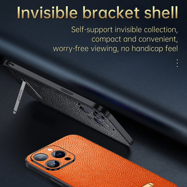 For iPhone 13 Pro SULADA Invisible Bracket Leather Back Cover Phone Case(Dark Green) - iPhone 13 Pro Cases by SULADA | Online Shopping South Africa | PMC TechLife | Buy Now Pay Later Mobicred