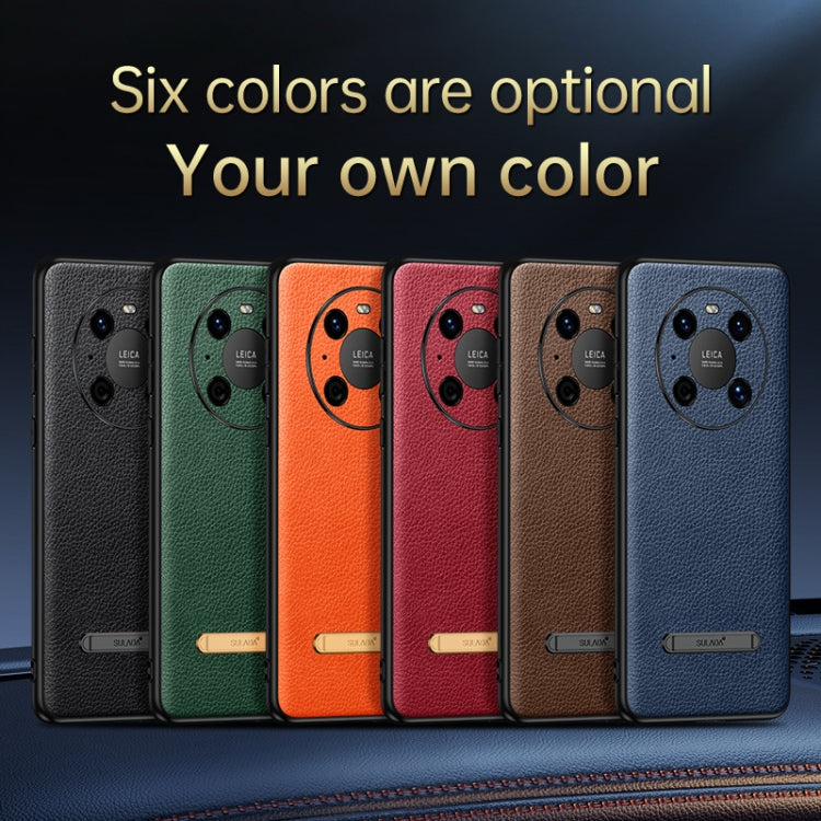 For Huawei Mate 40 Pro SULADA Invisible Bracket Leather Back Cover Phone Case(Dark Green) - Huawei Cases by SULADA | Online Shopping South Africa | PMC TechLife | Buy Now Pay Later Mobicred