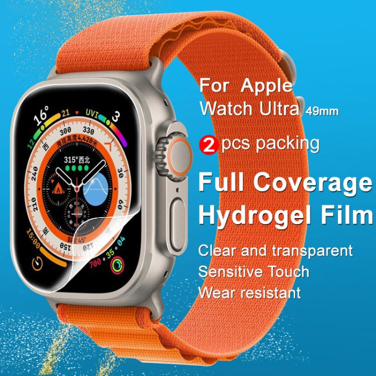 For Apple Watch Ultra 49mm 2pcs imak Curved Full Screen Hydrogel Film Front Protector - free shipping - PMC TechLife - Order now!