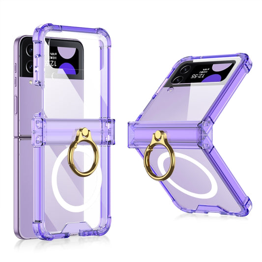 For Samsung Galaxy Z Flip4 GKK MagSafe Airbag Hinge Shockproof Phone Case with Ring Holder(Purple) - Galaxy Z Flip4 5G Cases by GKK | Online Shopping South Africa | PMC Jewellery