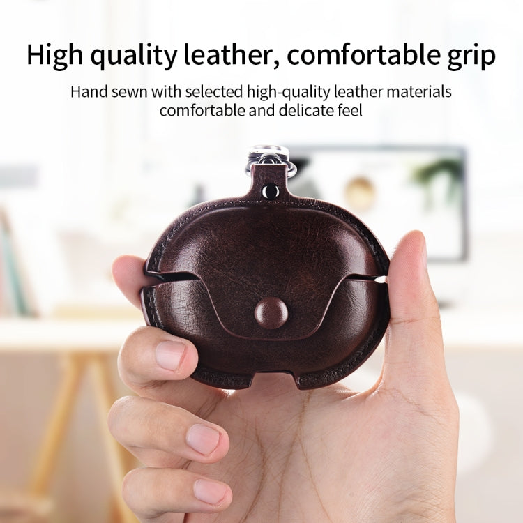 For Huawei FreeBuds Pro Business Leather Earphone Protective Case with Hook(Green) - Huawei Earphone Case by PMC TechLife | Online Shopping South Africa | PMC TechLife
