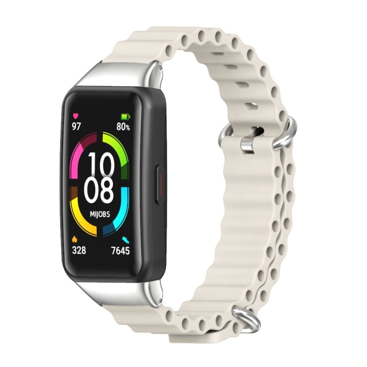 For Huawei Band 7 / 7 NFC MIJOBS CS Marine Silicone Breathable Watch Band(Grey Silver) - free shipping - PMC TechLife - Order now!