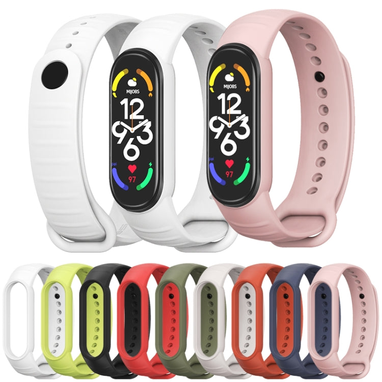 For Xiaomi Mi Band 7 / 6 / 5 MIJOBS Ripple Texture TPU Watch Band(Grass Green) - Watch Bands by MIJOBS | Online Shopping South Africa | PMC TechLife | Buy Now Pay Later Mobicred