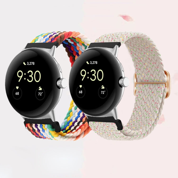 For Google Pixel Watch Buckle Nylon Braided Watch Band(Gray) - Watch Bands by PMC TechLife | Online Shopping South Africa | PMC TechLife | Buy Now Pay Later Mobicred