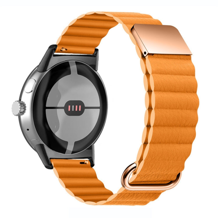 For Google Pixel Watch Reverse Buckle Magnetic Genuine Leather Watch Band(Ing Grass) - free shipping - PMC TechLife - Order now!