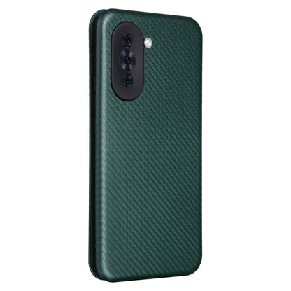 For Huawei nova 10 Carbon Fiber Texture Flip Leather Phone Case(Green) - Huawei Cases by PMC Jewellery | Online Shopping South Africa | PMC Jewellery