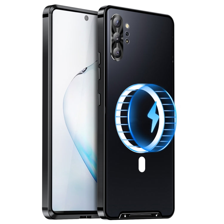 For Samsung Galaxy Note10+ MagSafe Magnetic Frosted Metal Phone Case(Black) - Galaxy Phone Cases by PMC TechLife | Online Shopping South Africa | PMC TechLife