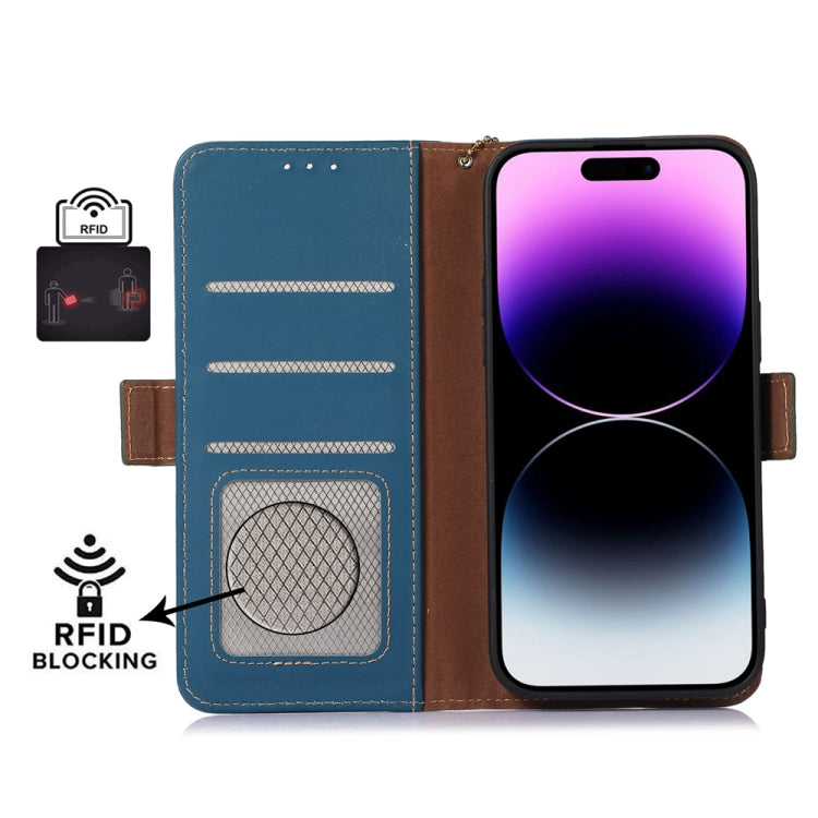 For Xiaomi 13 Genuine Leather Magnetic RFID Leather Phone Case(Blue) - 13 Cases by PMC TechLife | Online Shopping South Africa | PMC TechLife