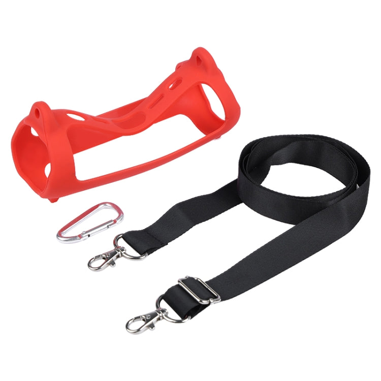 For JBL Flip 6 Bluetooth Speaker Portable Silicone Case with Shoulder Strap(Red) - Protective Case by PMC TechLife | Online Shopping South Africa | PMC TechLife