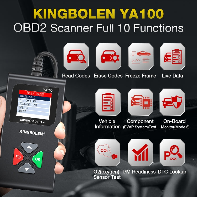 KINGBOLEN YA100 OBD2 Car Engine Fault Diagnosis Tool - Code Readers & Scan Tools by PMC Jewellery | Online Shopping South Africa | PMC Jewellery