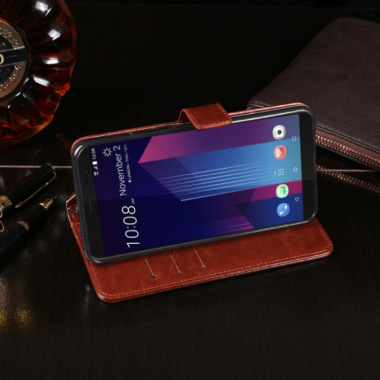 For HTC U11+ idewei Crazy Horse Texture Horizontal Flip Leather Case with Holder & Card Slots & Wallet(Black) - More Brand by idewei | Online Shopping South Africa | PMC TechLife | Buy Now Pay Later Mobicred