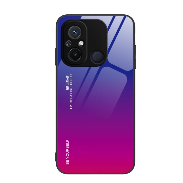 For Xiaomi Redmi 12C Gradient Color Glass Phone Case(Purple Red) - free shipping - PMC TechLife - Order now!