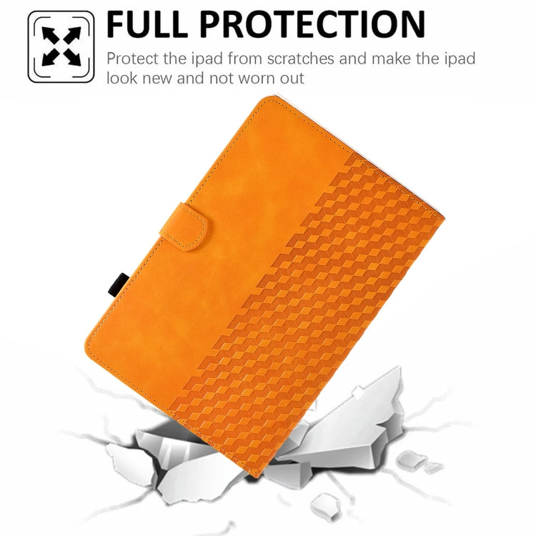 For Samsung Galaxy Tab A7 T500 / T505 2020 Rhombus Embossed Leather Smart Tablet Case(Khaki) - free shipping - PMC TechLife - Order now!