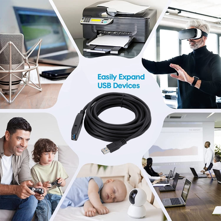 USB 3.0 Male to Female Data Sync Super Speed Extension Cable, Length:20m - free shipping - PMC TechLife - Order now!