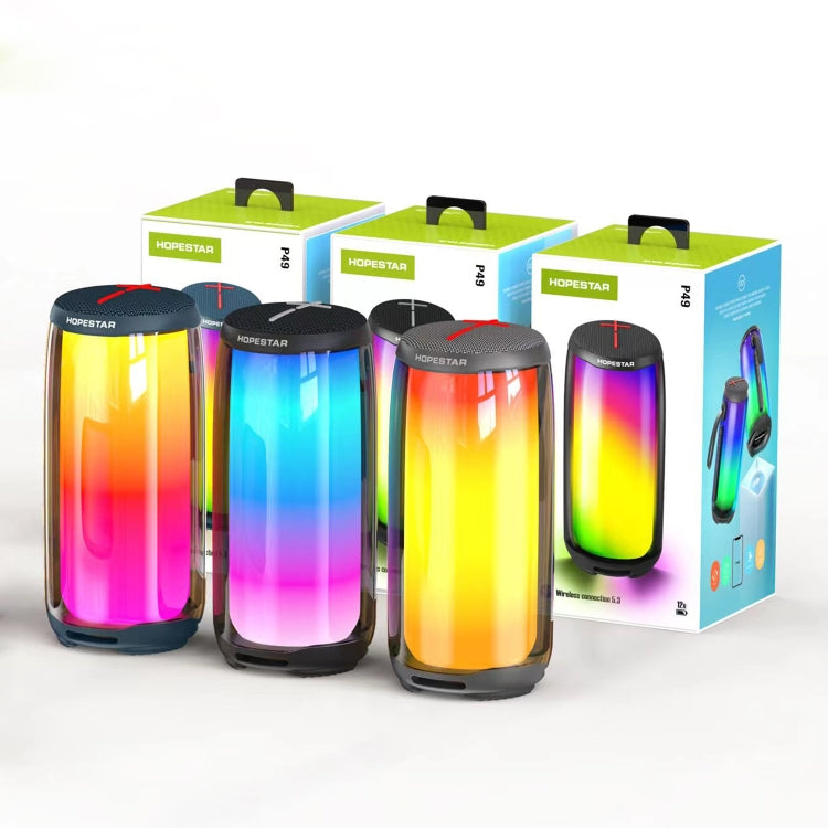 HOPESTAR P49 Tone Pulse RGB Light Waterproof Bluetooth Speaker(Blue) - free shipping - PMC TechLife - Order now!