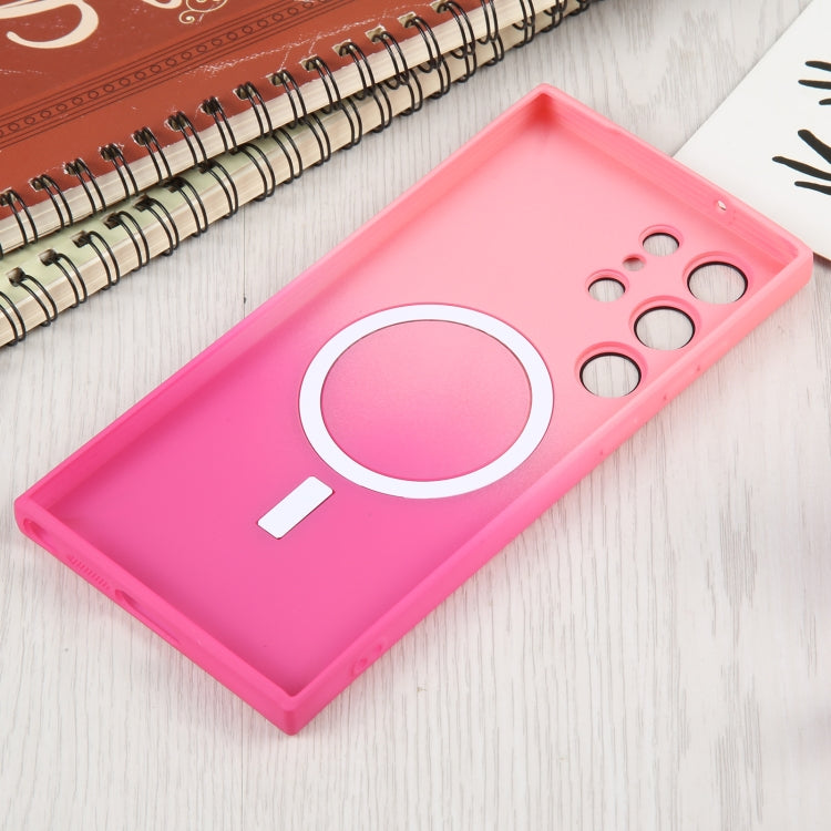 For Samsung Galaxy S23+ 5G Liquid TPU Silicone Gradient MagSafe Phone Case(Pink Red) - Galaxy S23+ 5G Cases by PMC TechLife | Online Shopping South Africa | PMC TechLife