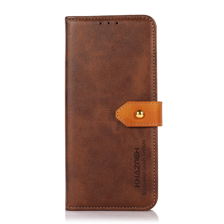 For Samsung Galaxy A24 4G KHAZNEH Dual-color Cowhide Texture Leather Phone Case(Brown) - free shipping - PMC TechLife - Order now!