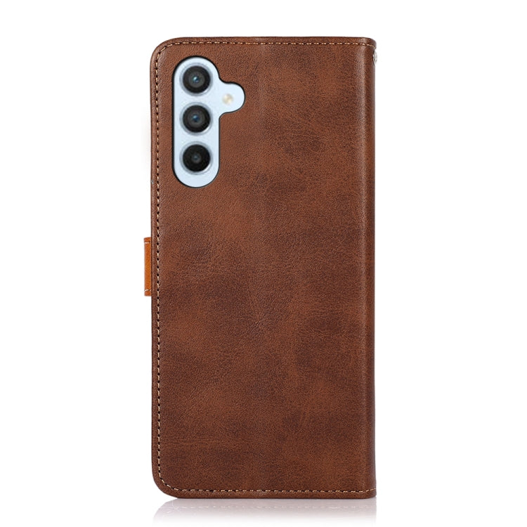 For Samsung Galaxy A24 4G KHAZNEH Dual-color Cowhide Texture Leather Phone Case(Brown) - free shipping - PMC TechLife - Order now!