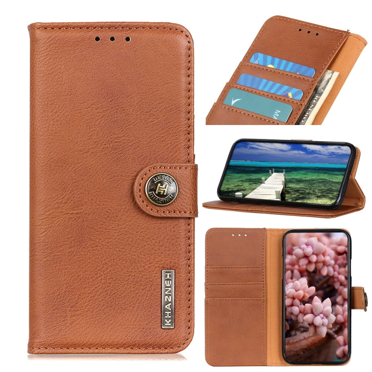 For Samsung Galaxy A24 4G KHAZNEH Cowhide Texture Horizontal Flip Leather Phone Case(Brown) - free shipping - PMC TechLife - Order now!