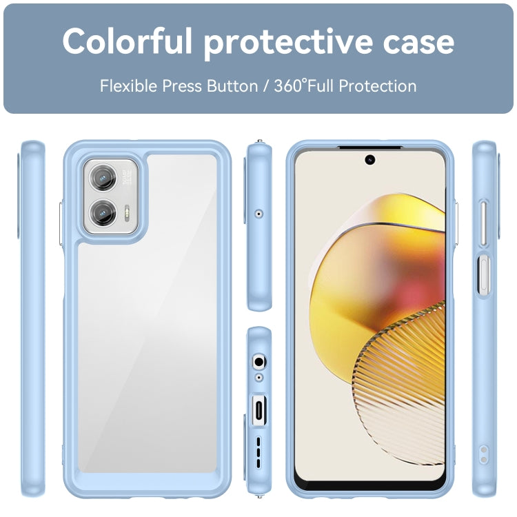 For Motorola Moto G73 Colorful Series Acrylic + TPU Phone Case(Blue) - Motorola Cases by PMC Jewellery | Online Shopping South Africa | PMC Jewellery