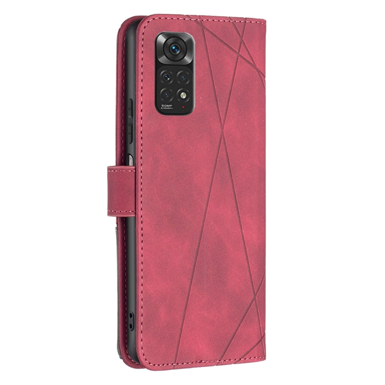 For Xiaomi Redmi Note 12S 4G / Note 11 Magnetic Buckle Rhombus Texture Leather Phone Case(Red) - free shipping - PMC TechLife - Order now!