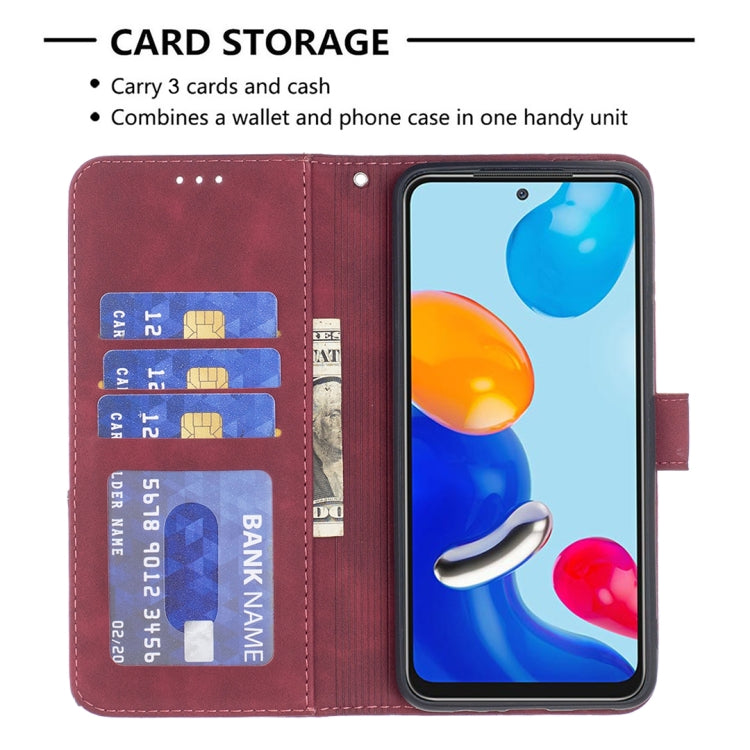 For Xiaomi Redmi Note 12S 4G / Note 11 Magnetic Buckle Rhombus Texture Leather Phone Case(Red) - free shipping - PMC TechLife - Order now!