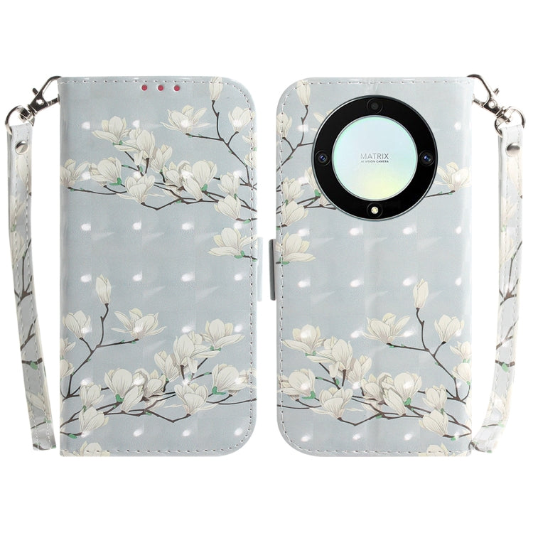 For Honor X9a 3D Colored Horizontal Flip Leather Phone Case(Magnolia) - free shipping - PMC TechLife - Order now!