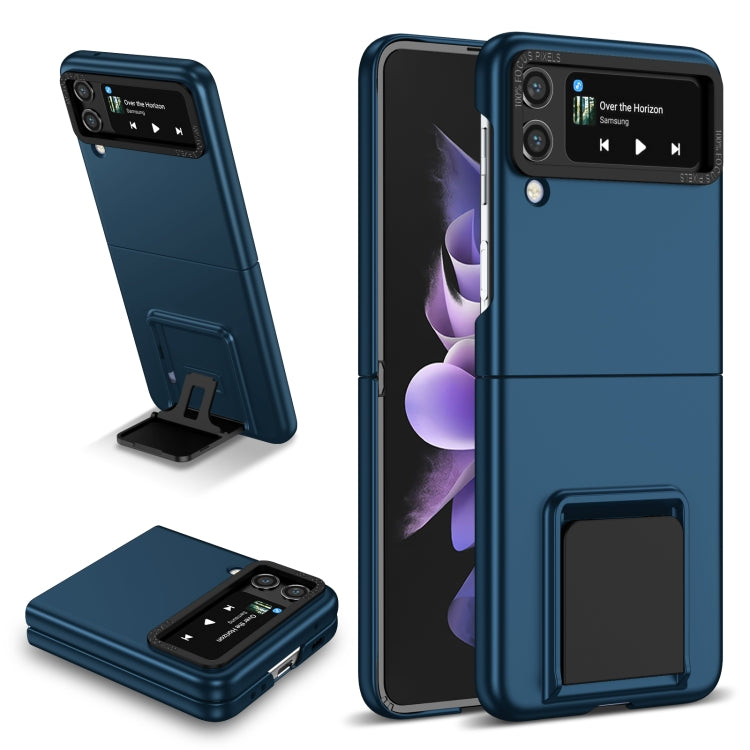For Samsung Galaxy Z Flip3 5G Three-dimensional Folding Holder PC Phone Case(Blue) - free shipping - PMC TechLife - Order now!