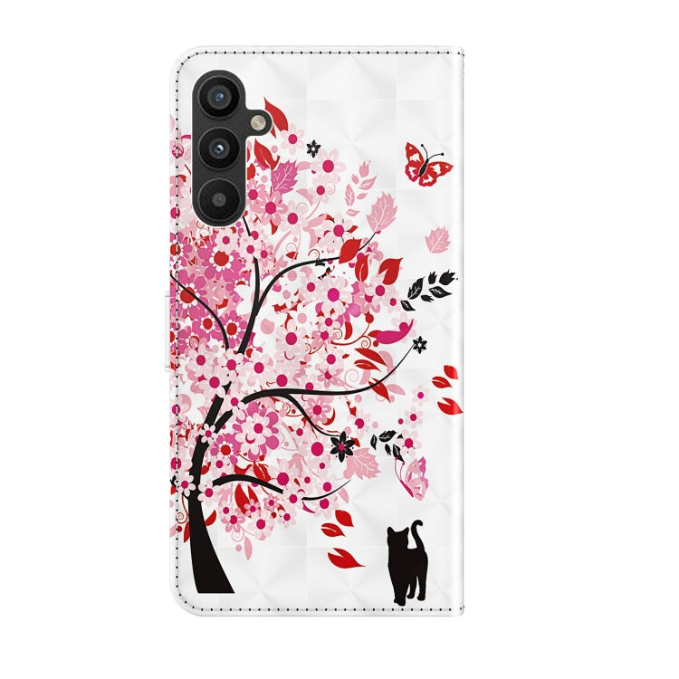 For Samsung Galaxy A34 5G 3D Painting Pattern TPU + PU Leather Phone Case(Cat Under The Tree) - free shipping - PMC TechLife - Order now!
