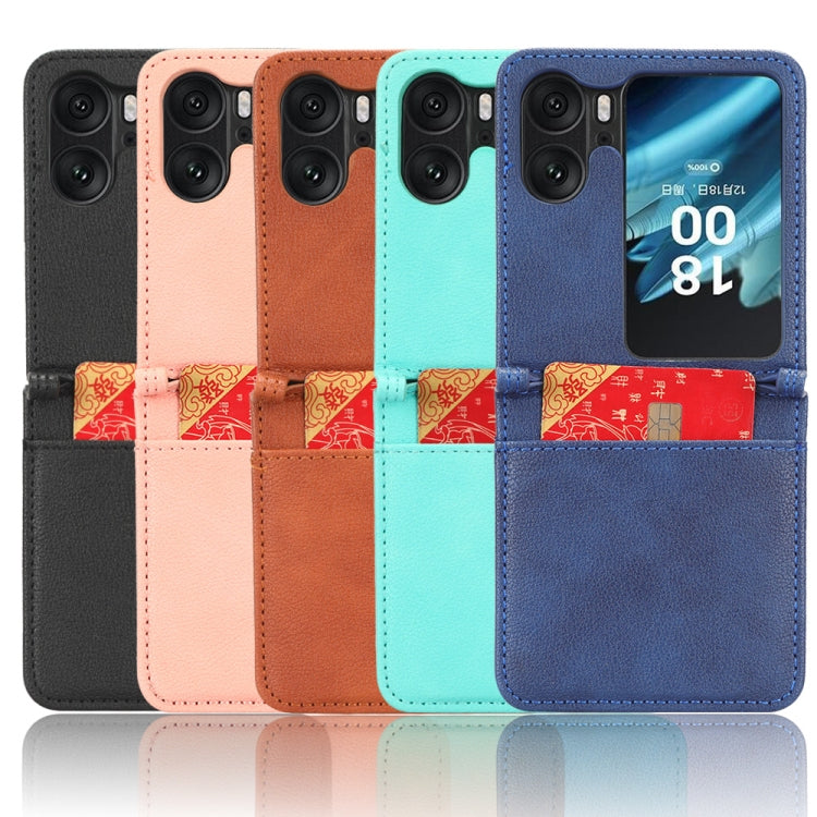 For OPPO Find N2 Flip Lambskin Leather Phone Case(Black) - OPPO Cases by PMC TechLife | Online Shopping South Africa | PMC TechLife | Buy Now Pay Later Mobicred