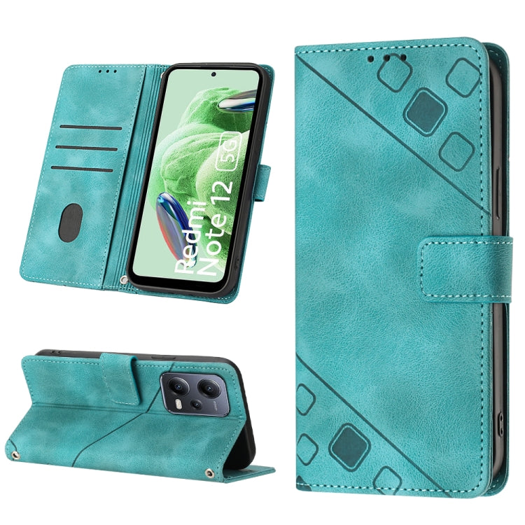 For Xiaomi Poco X5 5G Skin-feel Embossed Leather Phone Case(Green) - free shipping - PMC TechLife - Order now!